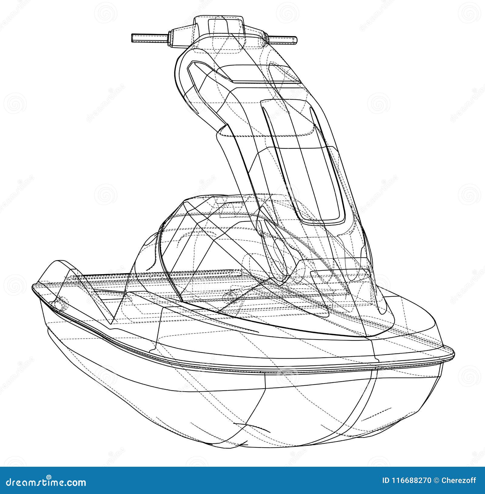 Jet ski sketch. Vector stock vector. Illustration of sketch 116688270