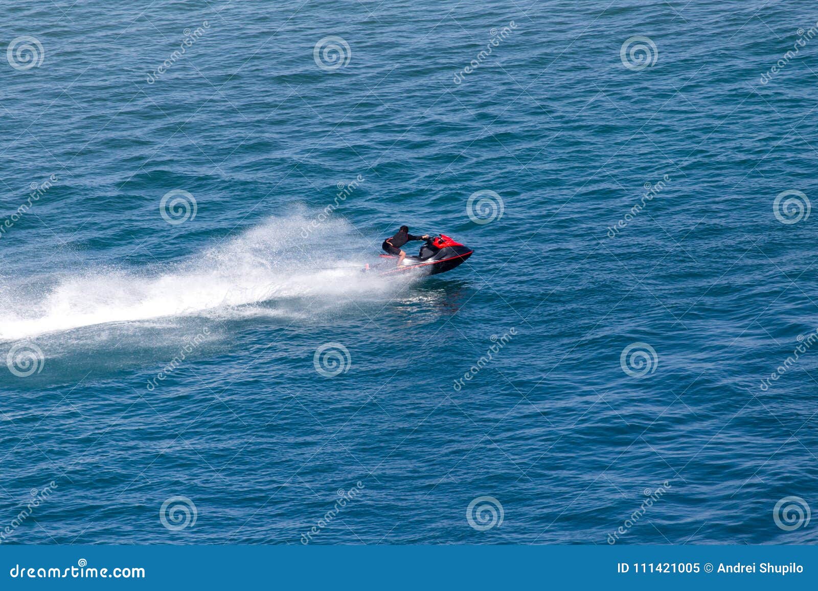 Jet Ski on the Surface of the Water at a Speed of Stock Image Image