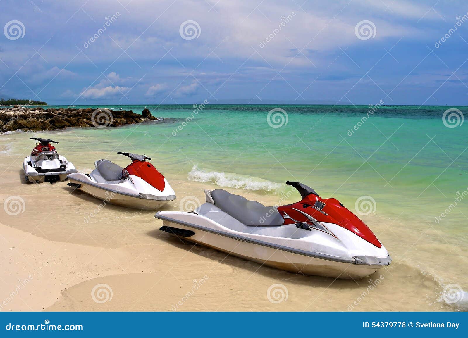 Jet Ski Waiting at the Shore Stock Photo Image of recreation