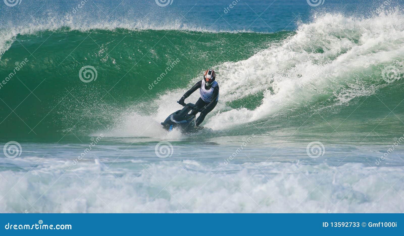 Jet ski in the waves editorial stock photo. Image of fast 13592733