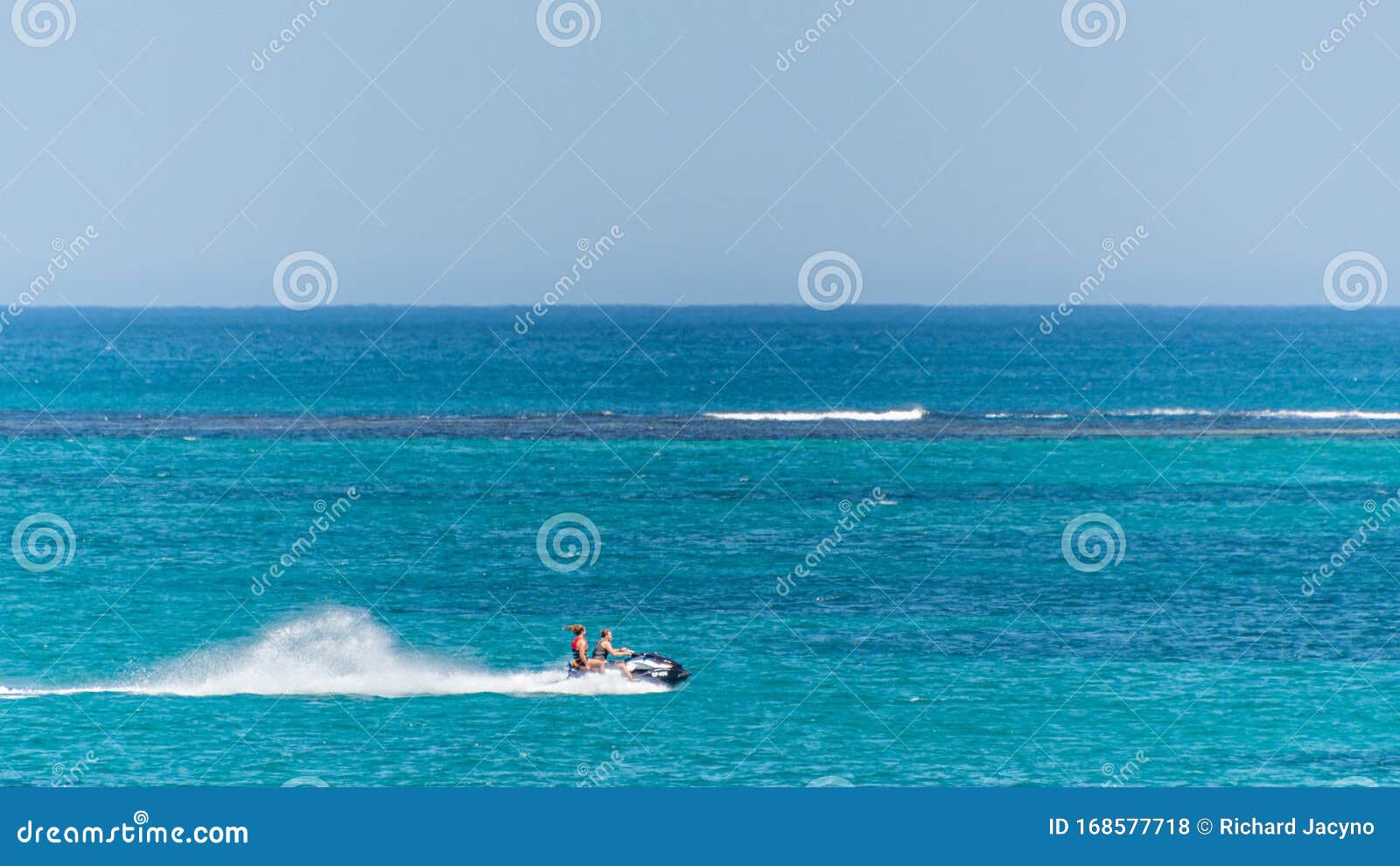 Jet Skiing is Popular on the Waters of Palm Beach and Shoalwater Bay Editorial Stock Photo