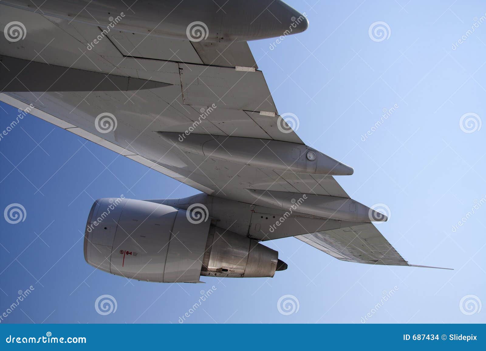 Jet Wing stock photo. Image of lower, closeup, blue, turbine 687434