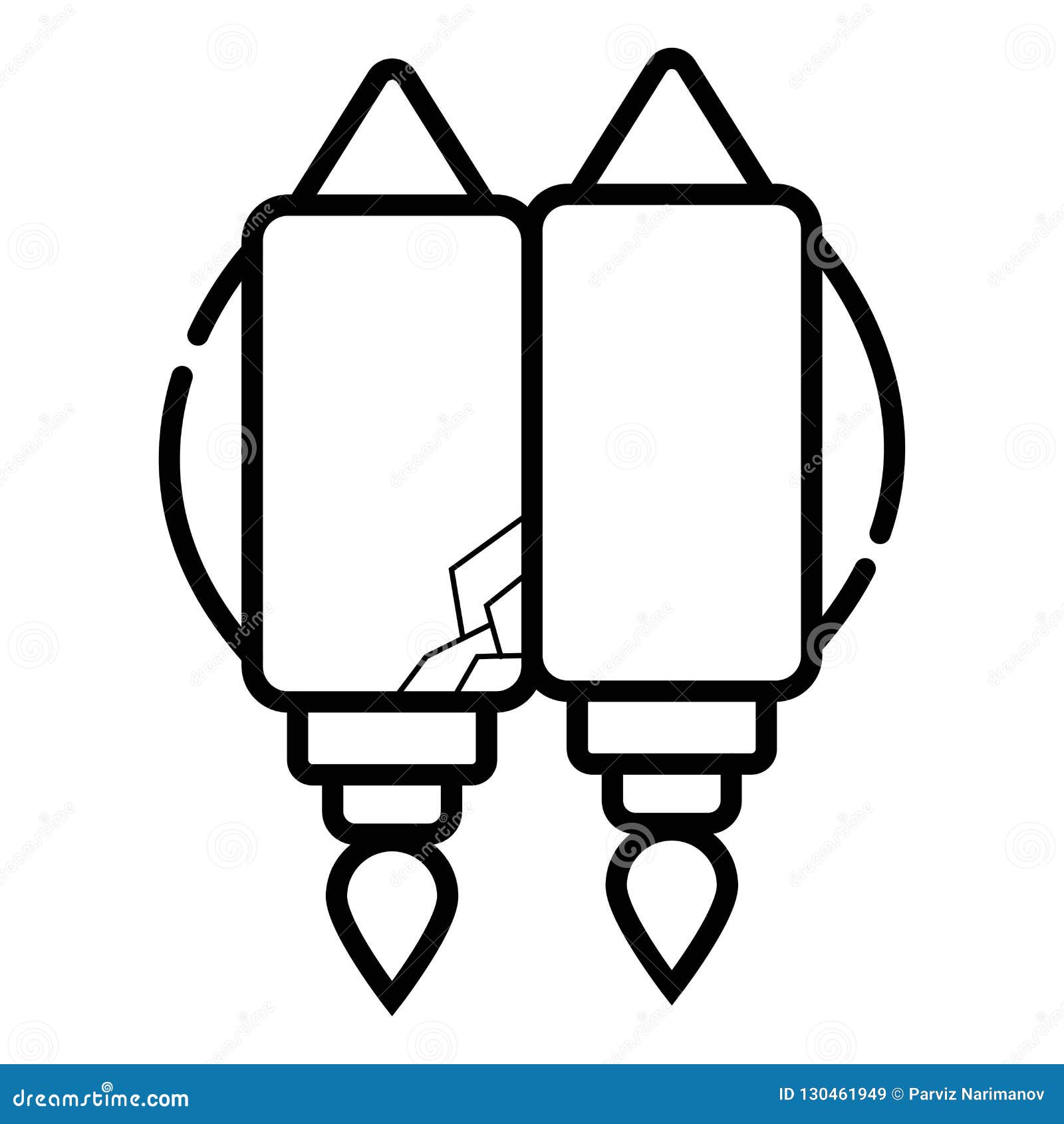 Outline Jetpack Vector Icon Isolated Black Stock Vector (Royalty