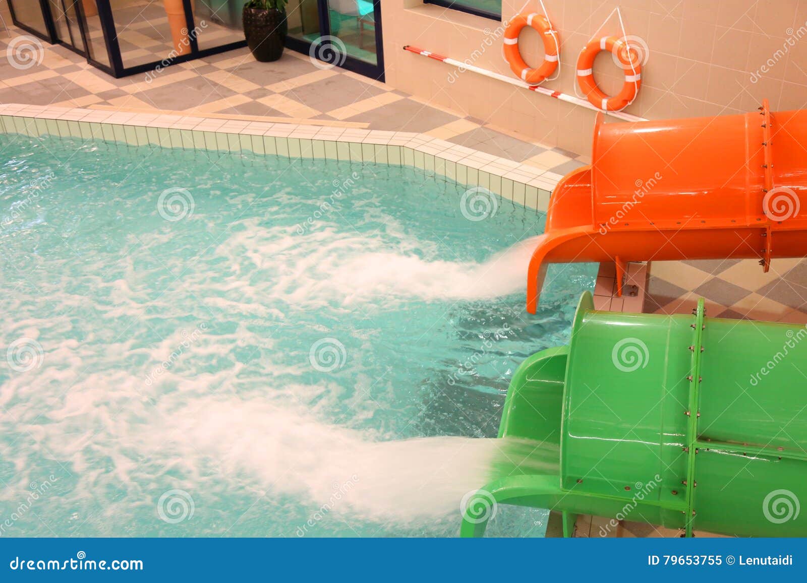 Jets Sliding Down Water Slides Stock Image Image of paradise, coils