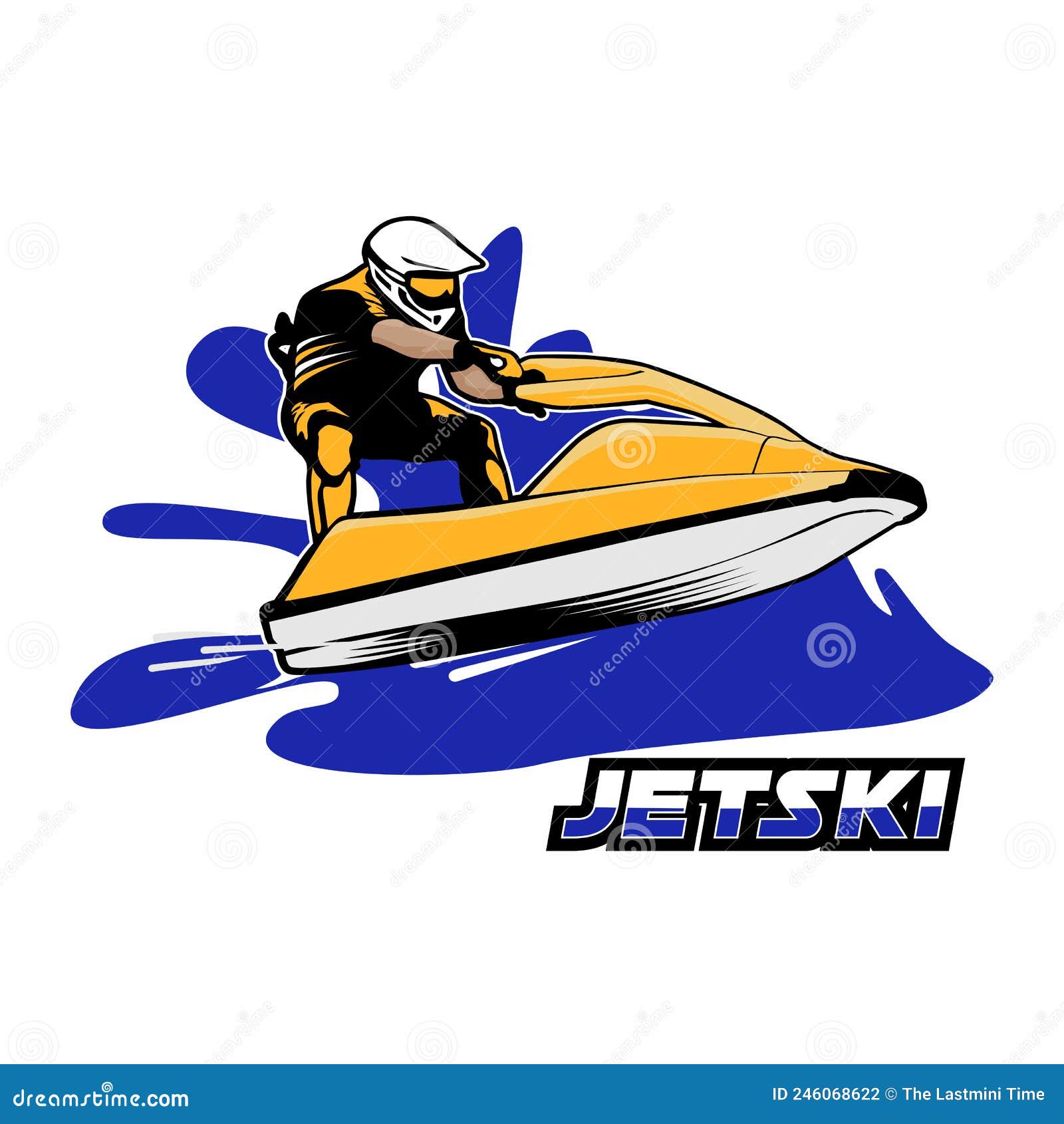 Jetski illustrastion icon stock vector. Illustration of activity