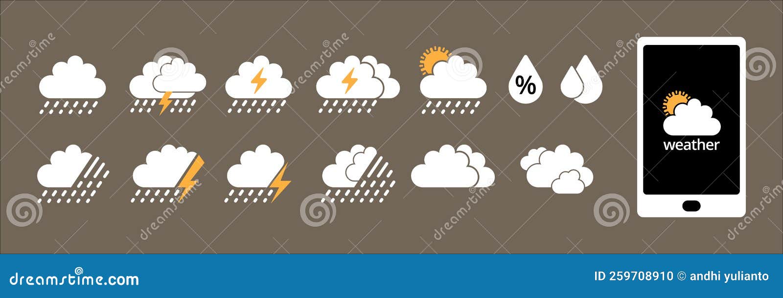 Bouton METEO (prévisions météorologiques informations) Stock