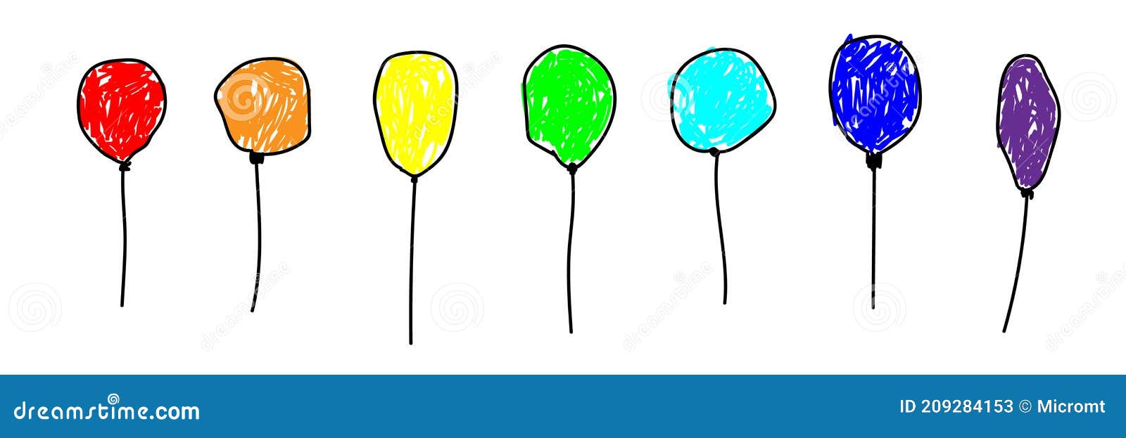 Un Dessin Simple Des Ballons Colorés