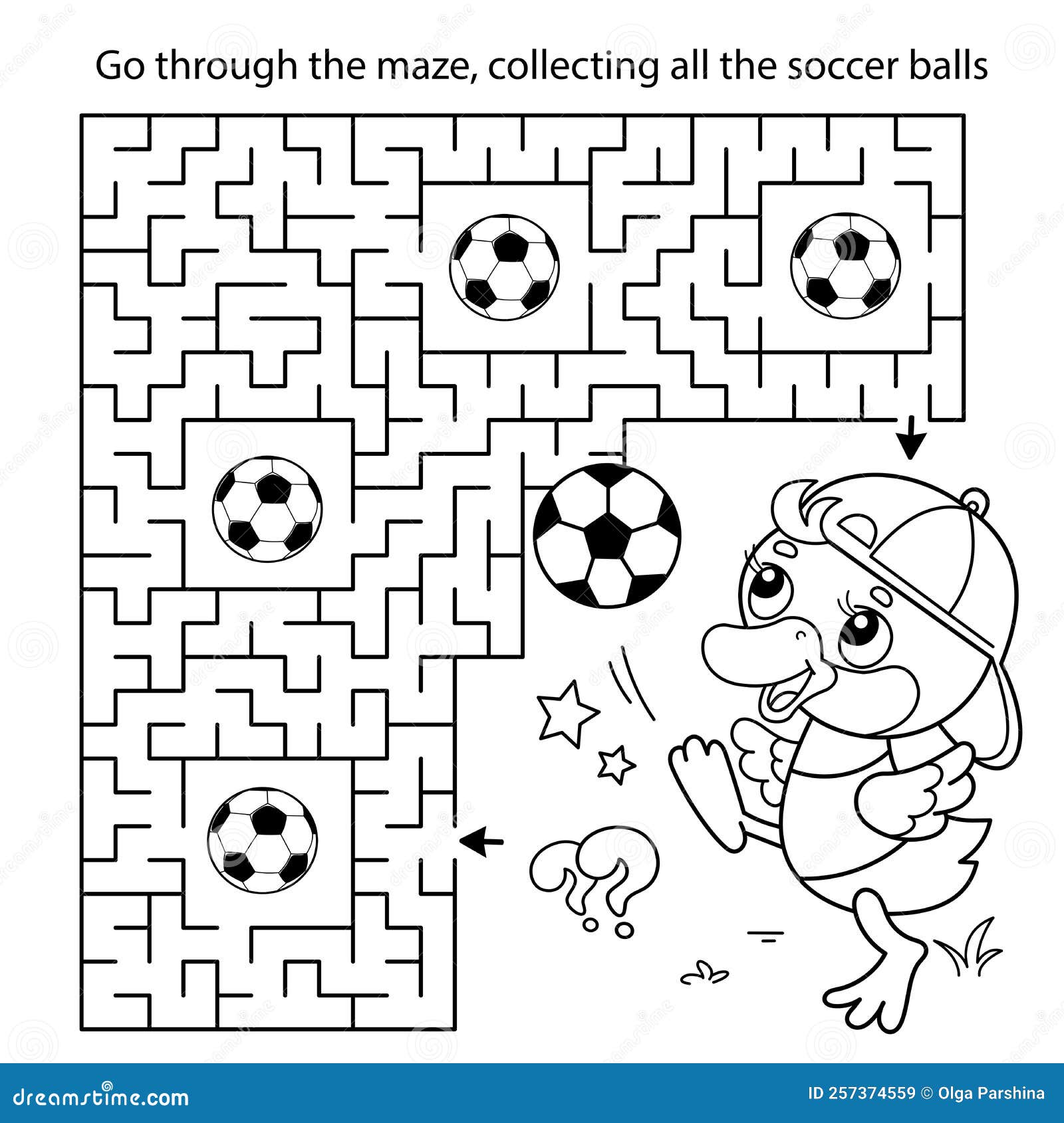 Jeu De Puzzle Pour Enfants : Jeu De Nombres. Page De Coloriage Plan De  Dessin Animé Canard Ou Canard Avec Ballon De Football. Foot Illustration de  Vecteur - Illustration du gosses, livre: 258309116