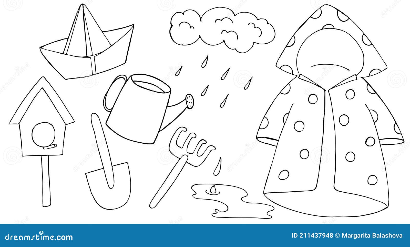 Jeu De Printemps Doodle Elements Imperm able Parapluie Caoutchouc