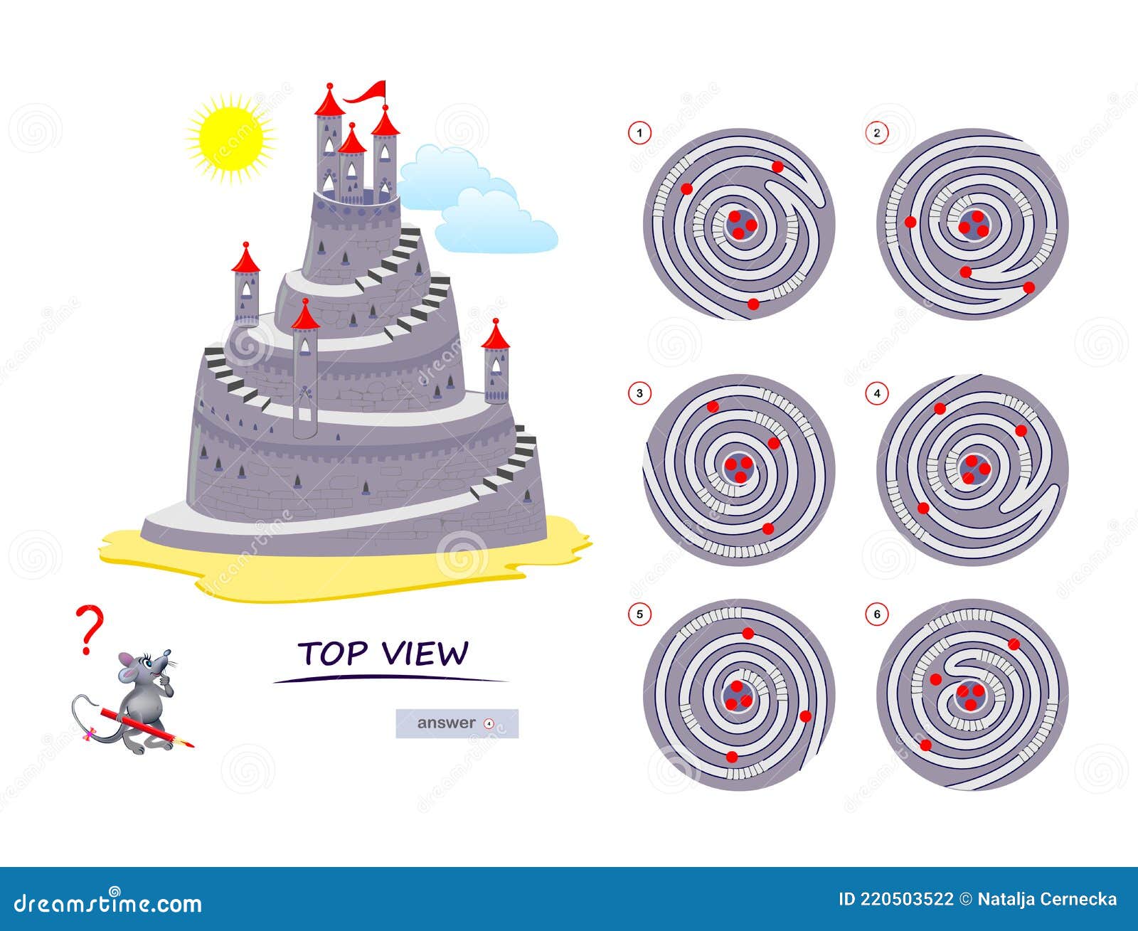 Jeu De Puzzle Logique Pour Enfants Et Adultes. Labyrinthe 3D. Besoin De  Trouver La Vue De Dessus Correcte Des Allumettes. Page Imprimable Pour Le  Livre De Casse-tête. Développer Des Compétences De Pensée