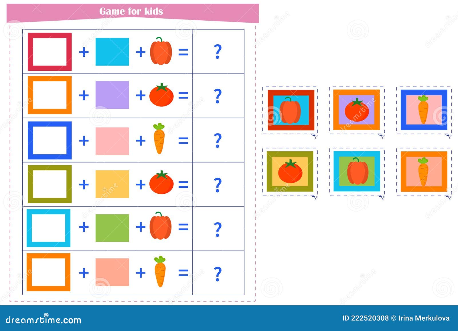 Jeu Logique Pour Enfants. Plier Les éléments Et Choisir La Réponse