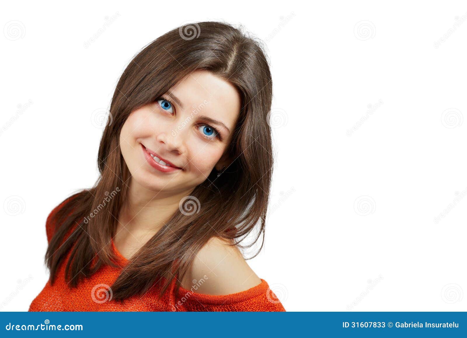 Jeune adolescent. Portrait d'un beau sourire de jeune femme d'isolement au-dessus du fond blanc.