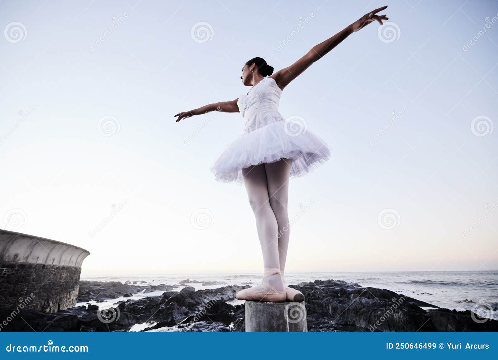 Photo de Petite fille portant un tutu et debout en position de ballet