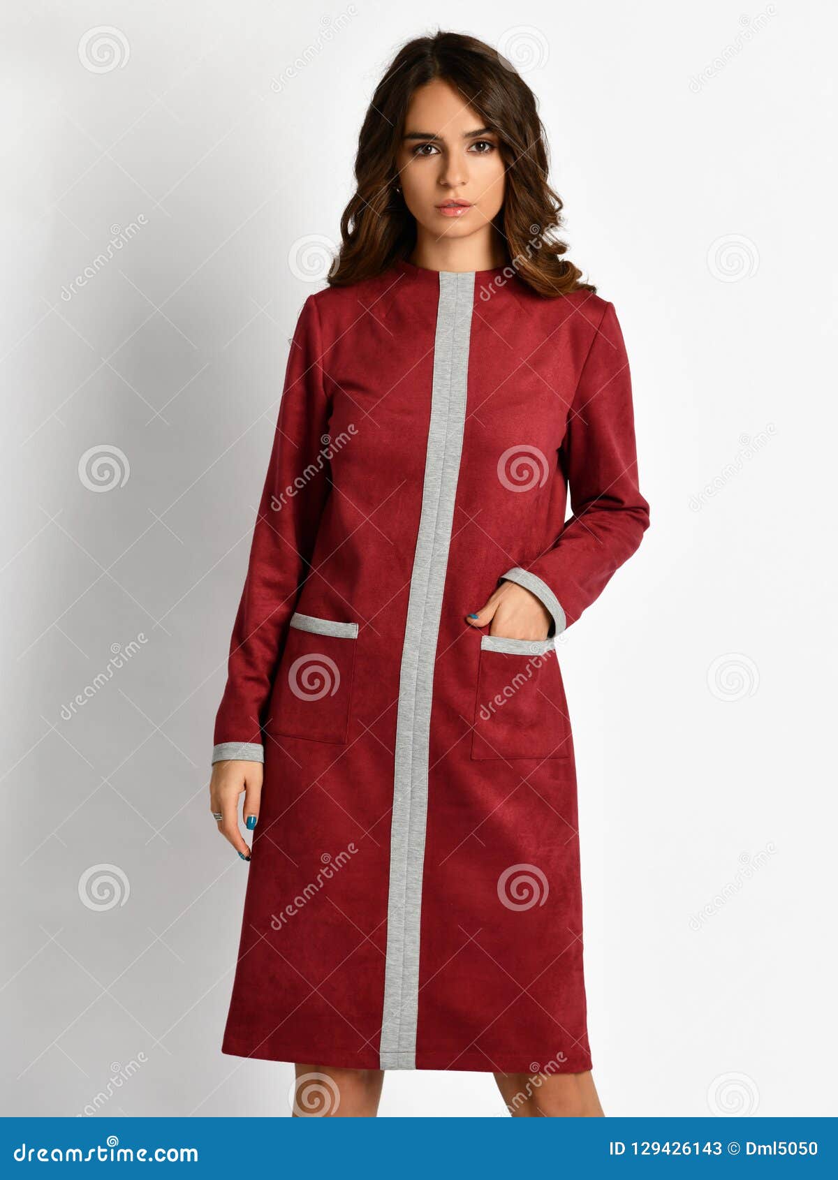 manteau femme rouge foncé