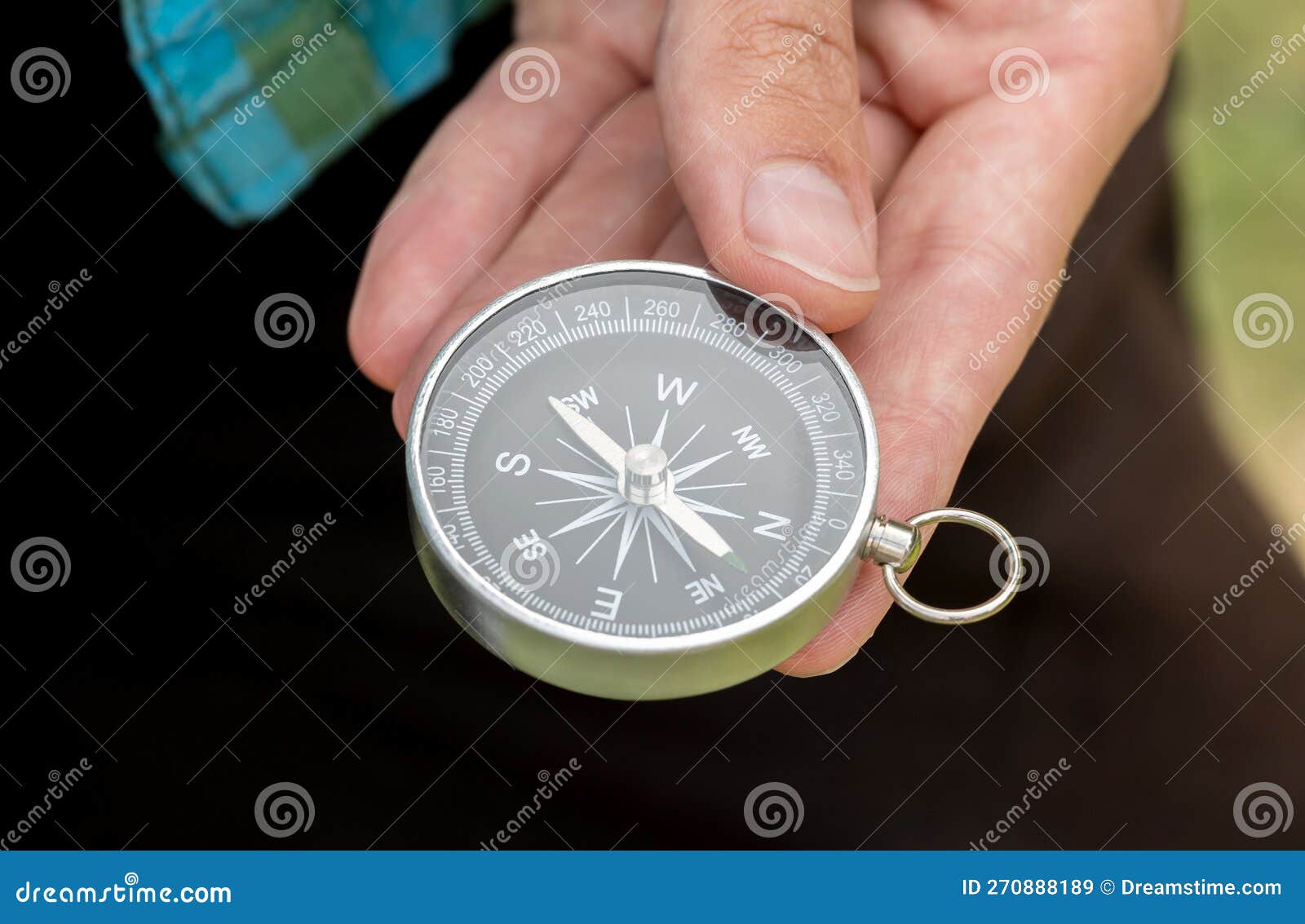 Jeune Homme Adulte Tenant Une Simple Boussole à La Main En Plein Air Objet  Détail Extrême Closeuse. Trouver La Bonne Direction Image stock - Image du  choix, coordonnées: 270888189