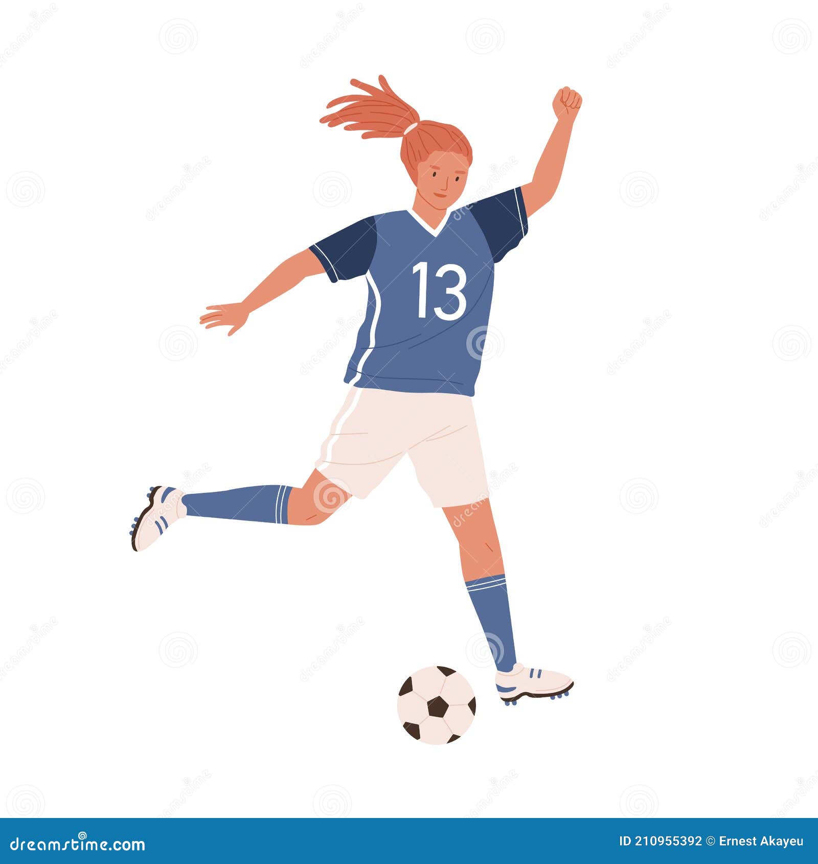 Poster Football joueur botte le ballon. L'illustration vectorielle colorée