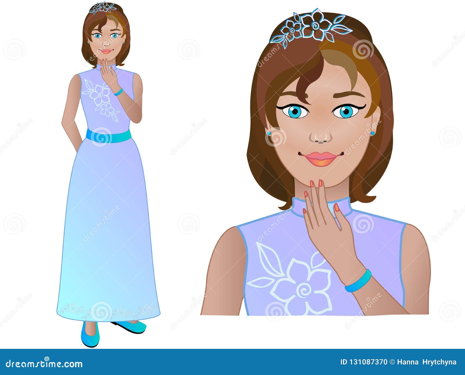 Jeune Mariée Fiancée Fille Dans La Robe De Mariage Femme En