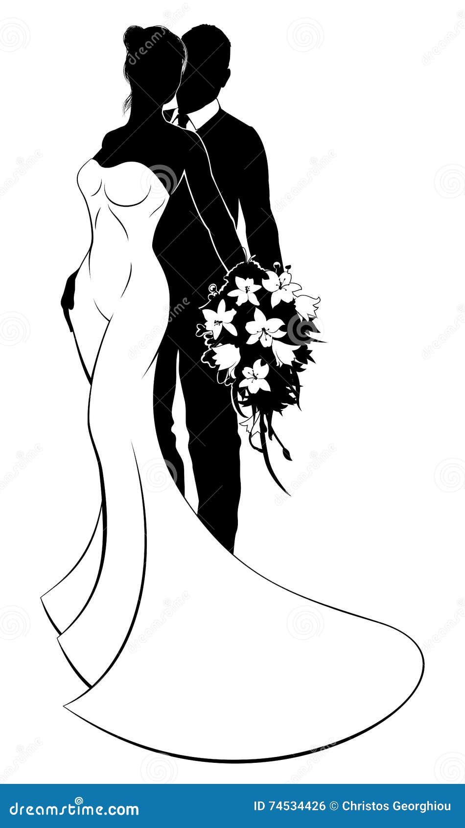 Tableau Personnalisable Silhouette De Couple Et Cœur - Noir Et Blanc