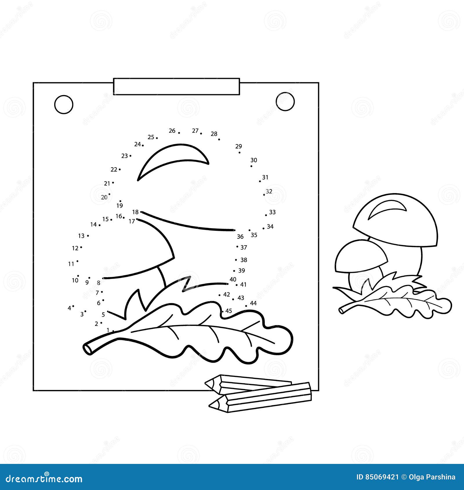 Jeux éducatifs pour des enfants Jeu de nombres Champignons de couche Livre de coloriage pour