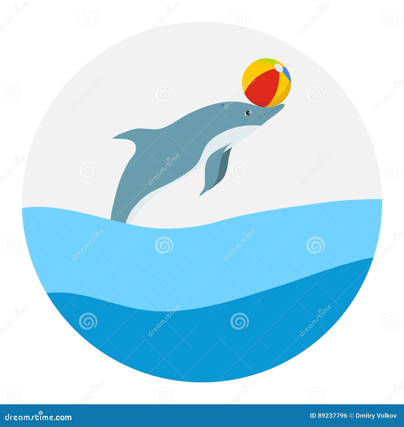 Jeux De Dauphin Avec La Boule Illustration Stock Illustration du