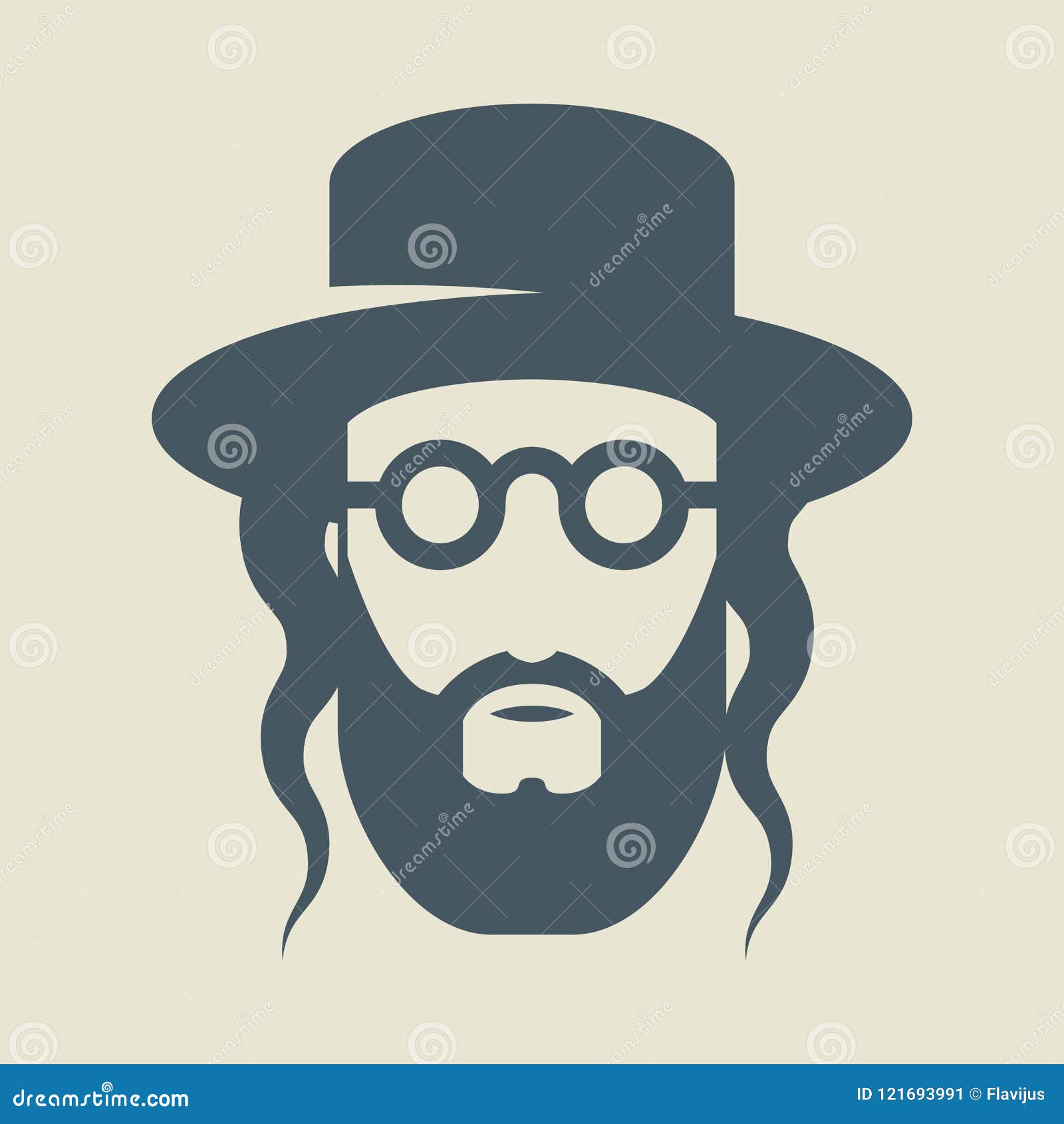 With a hat, sign stock vector. Illustration of rabbi 121693991