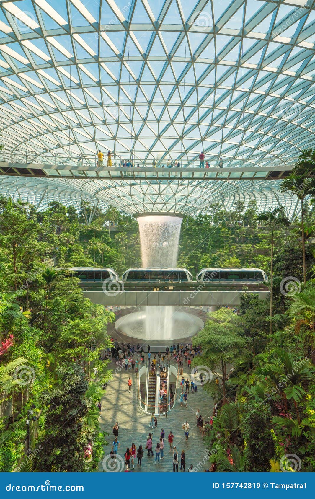 Jewel Changi Airport in Singapore City. Interior Design Decoration