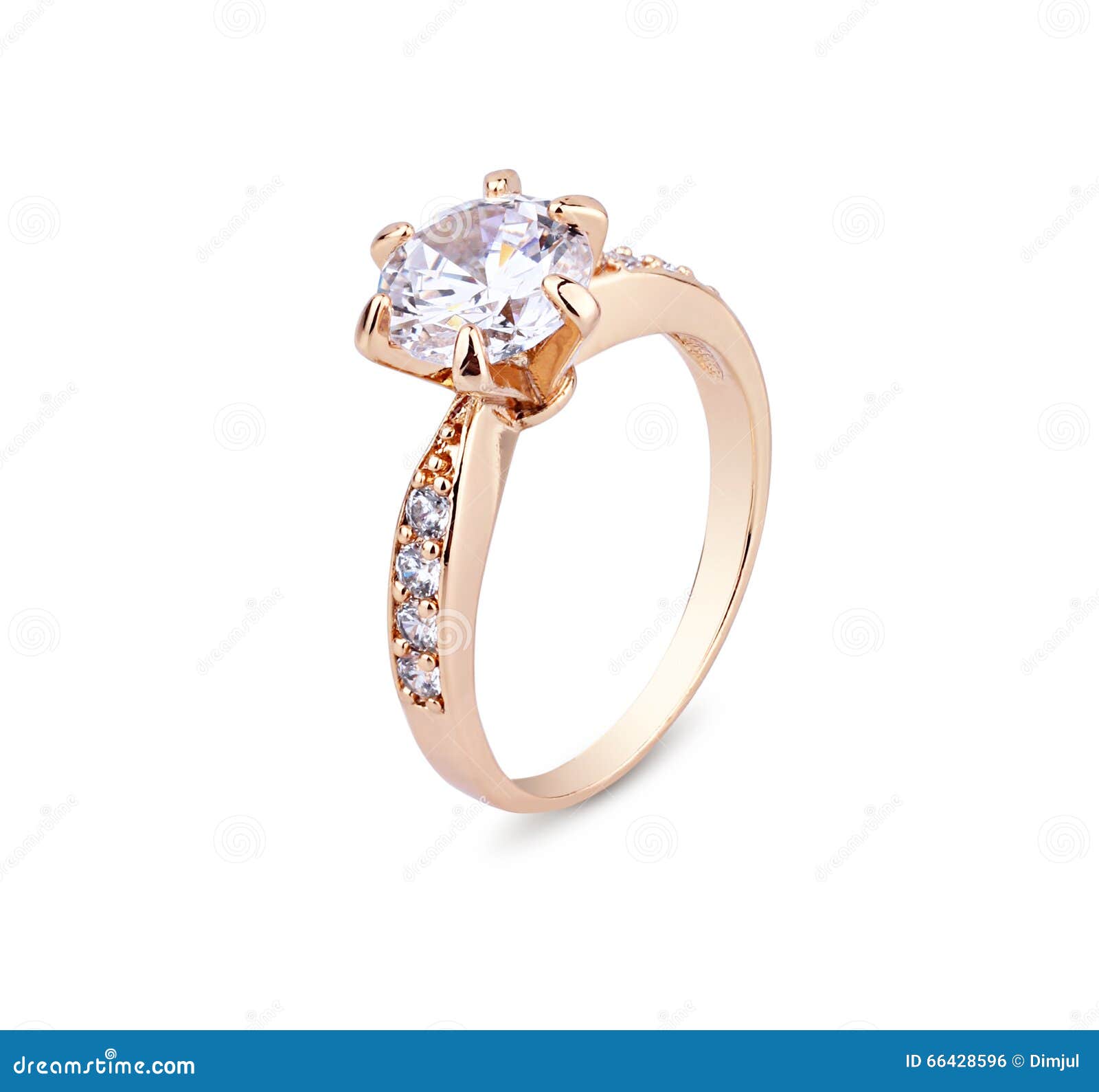 jewellery ring with diamond  on white