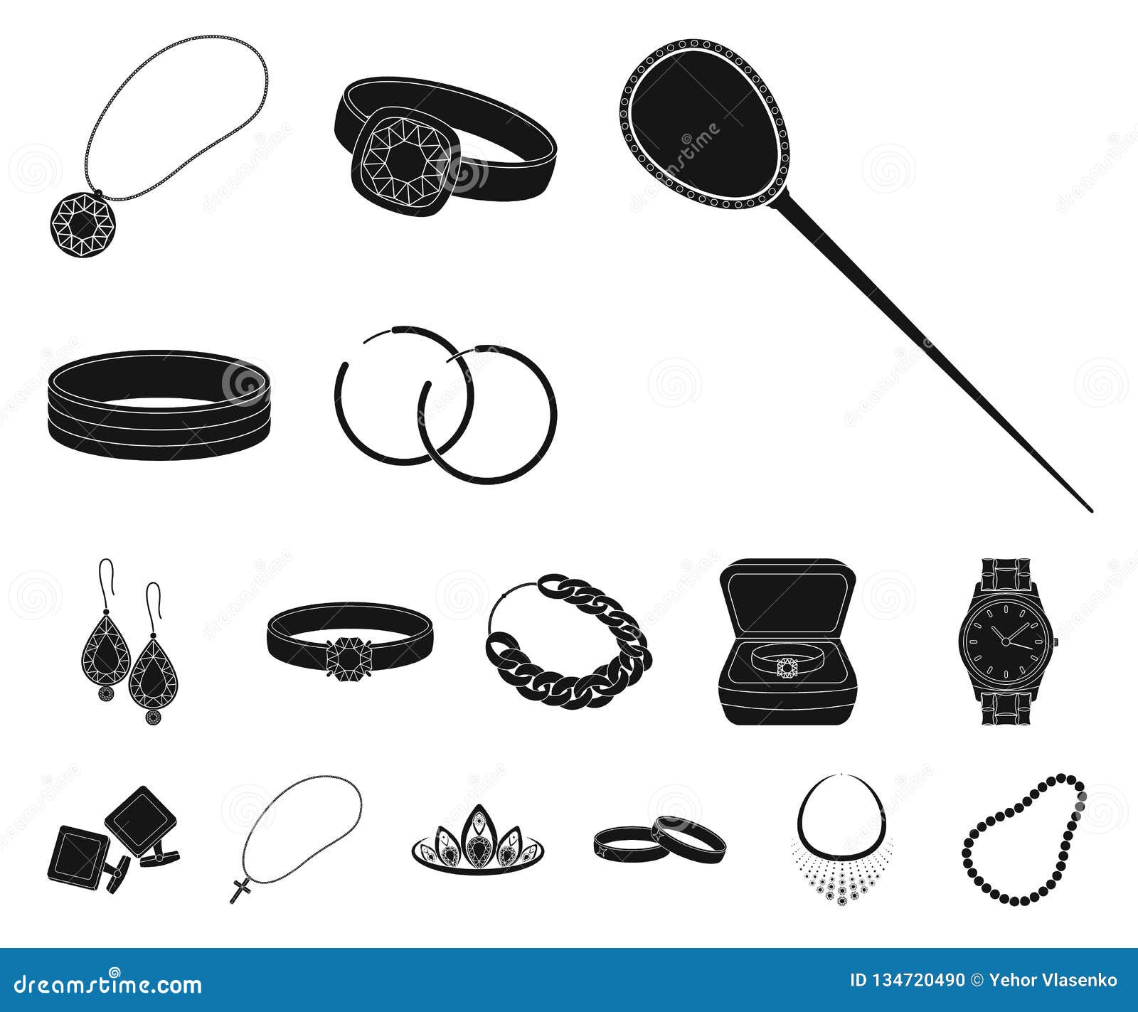 Jewelry and Accessories Black Icons in Set Collection for Design ...