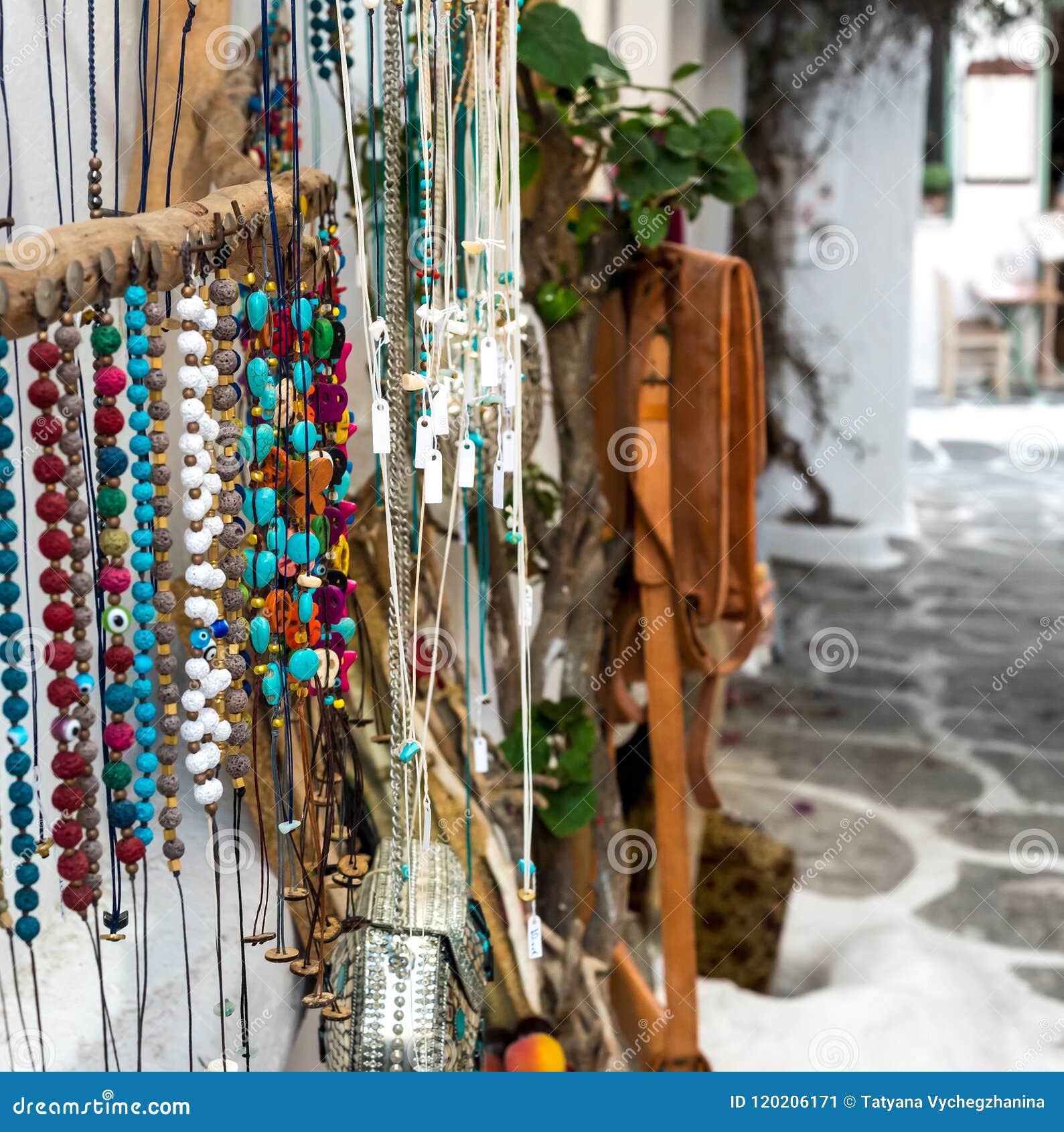 Sygdom vride paperback Jewelry and Accessories at the Street Market in Greece Stock Image - Image  of crete, europe: 120206171