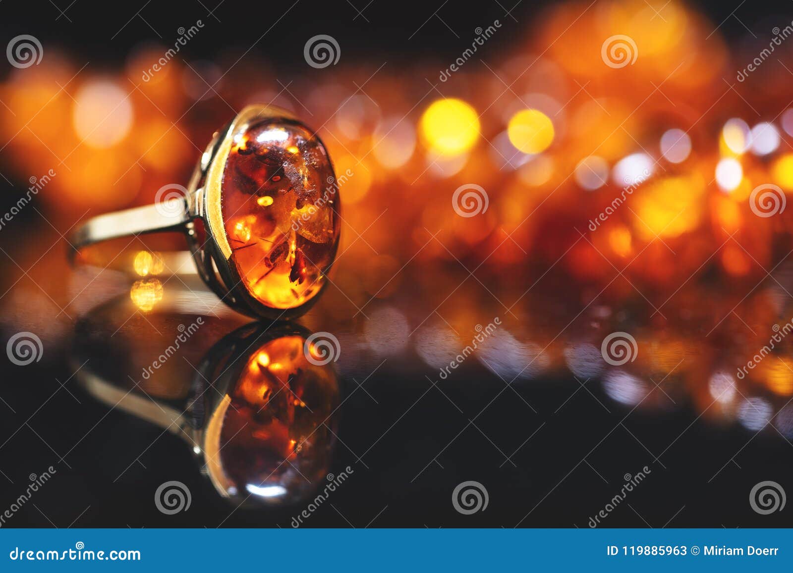 Jewelry with Amber Stones, Amber Necklace Ring and Earring Stock Image ...