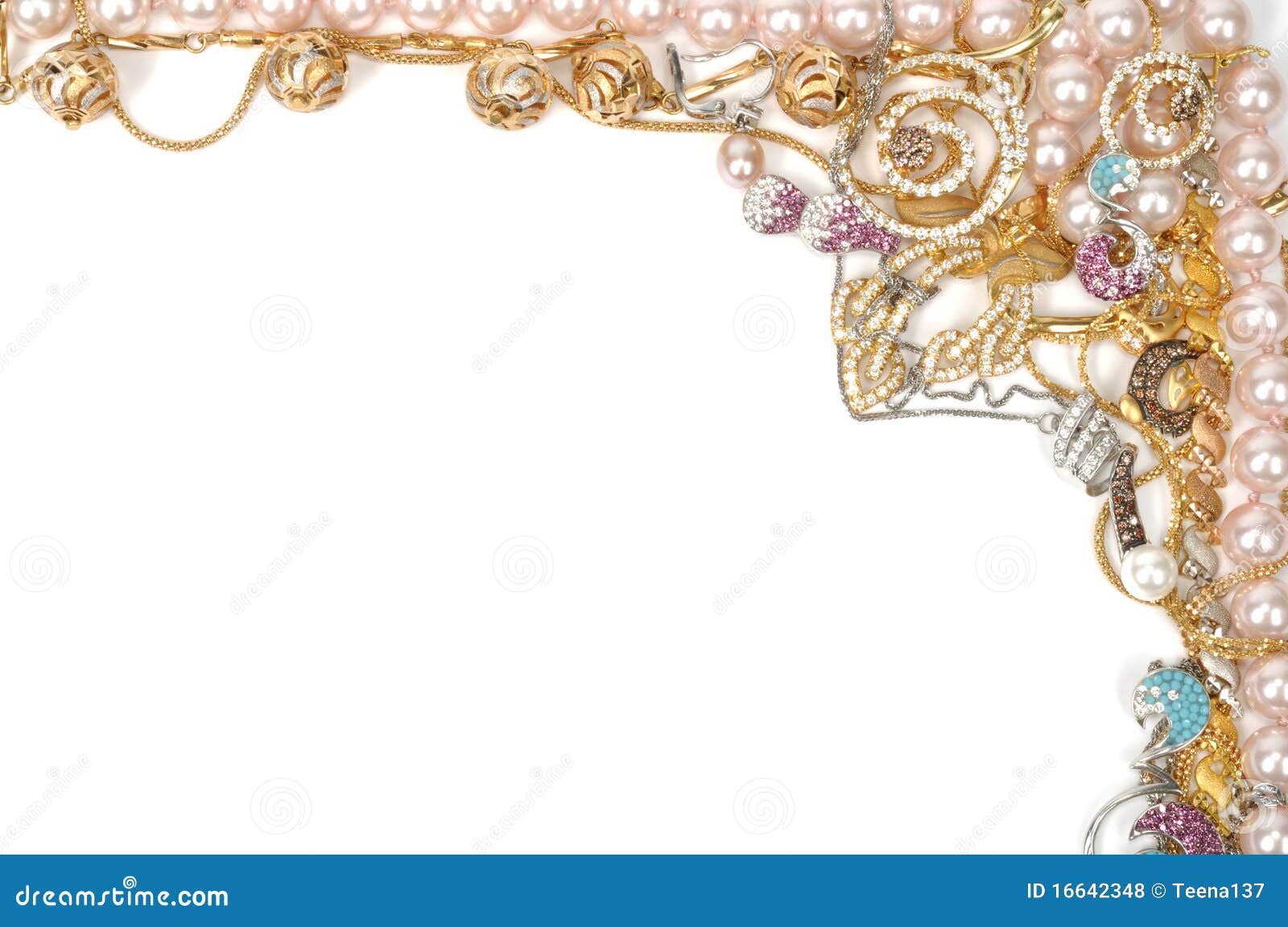 Jewelry border stock photo. Image of pink, jewel, shine 16642348
