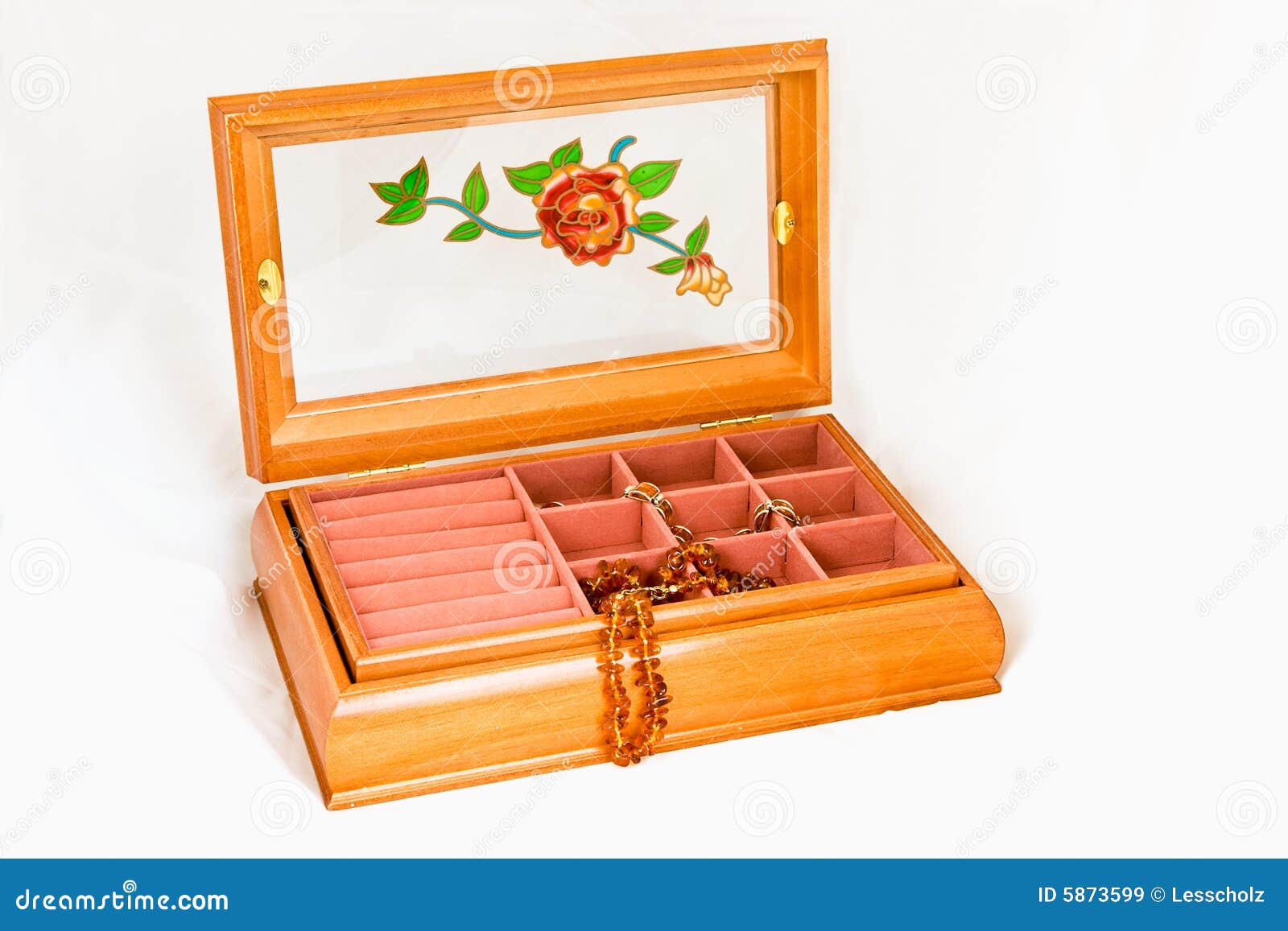 Jewelry Box and Amber Necklace Stock Image - Image of jewels, gold: 5873599