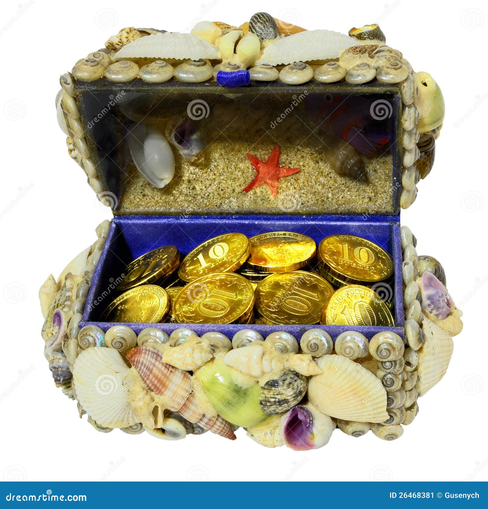 Jewelry Box Decorated Seashells Stock Image Image of furniture, cash