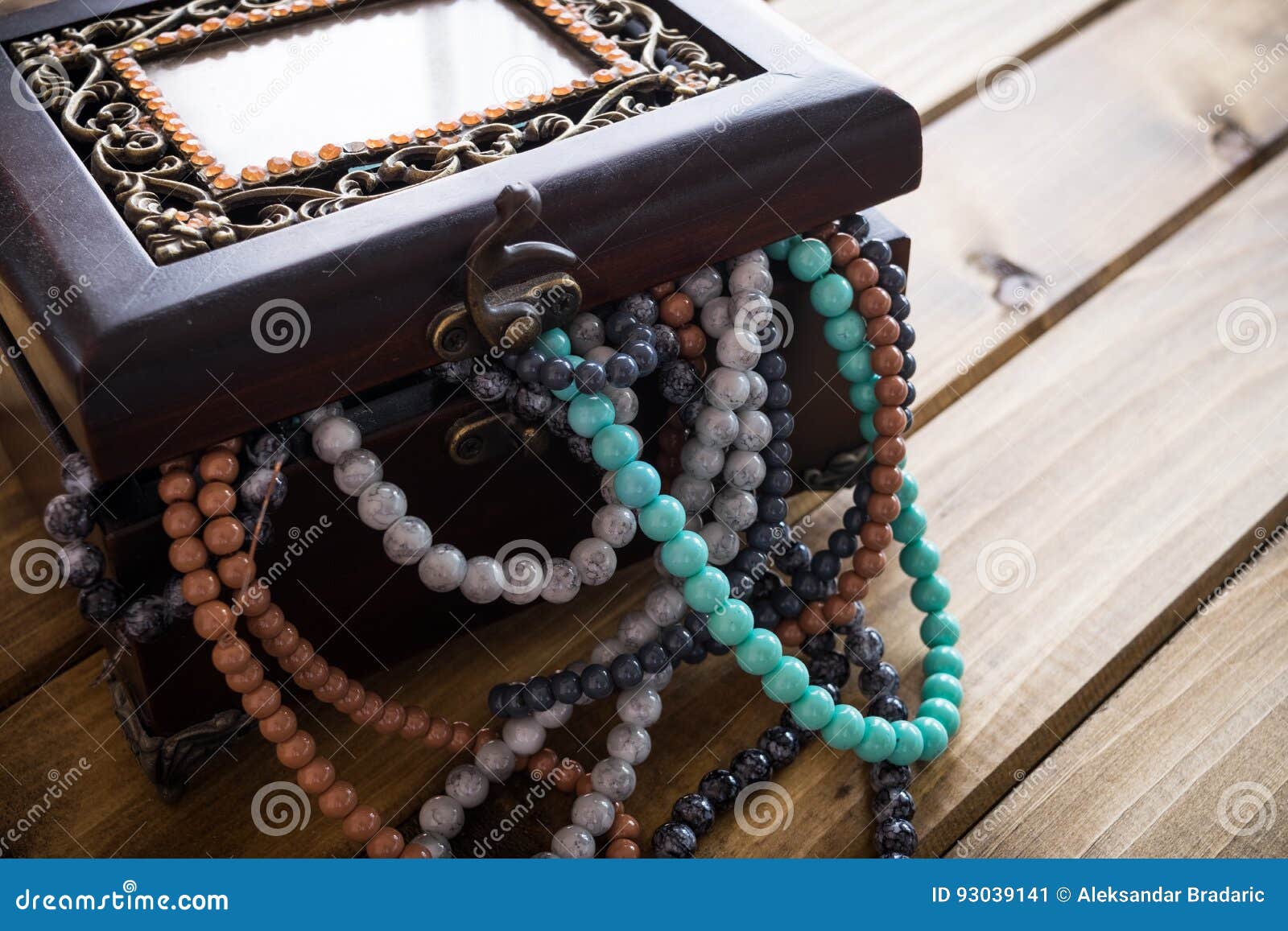 Jewelry Box Full of Beads, Treasure Chest Stock Image Image of