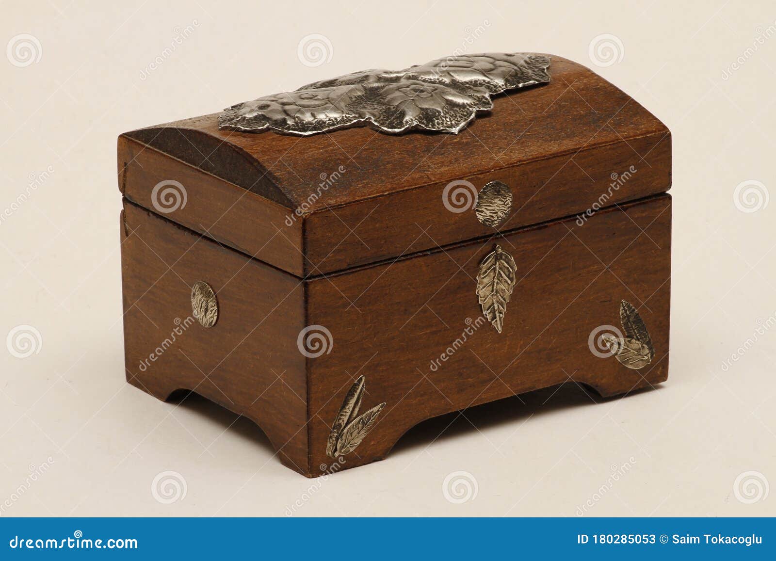 jewelry box made of wood with additional workmanship and decorated.