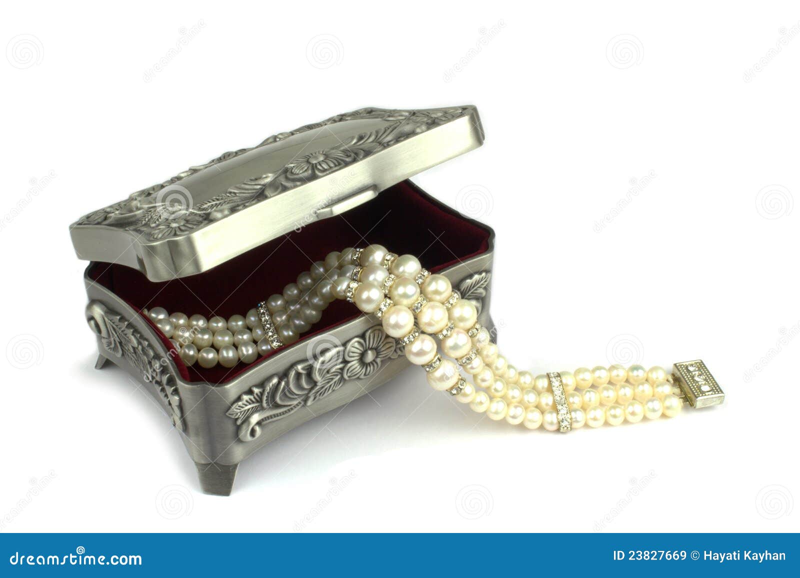 Jewelry Box and Pearl Necklace Stock Image Image of design, gift
