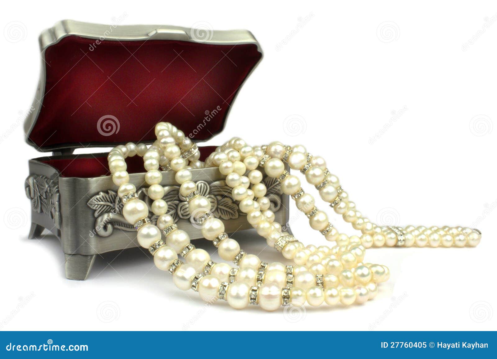 Jewelry Box and Pearl Necklace Stock Image Image of elegant