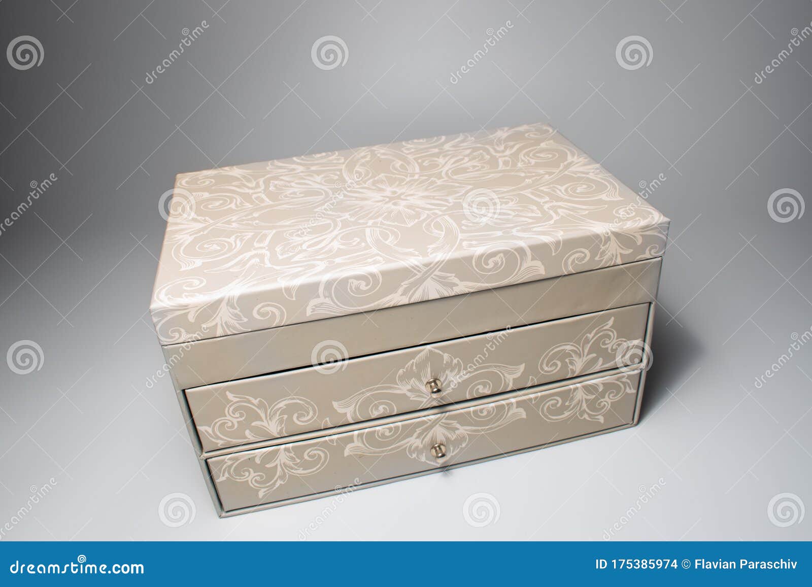 Jewelry Box with Slides on White Background. Stock Photo Image of jewelry, container 175385974