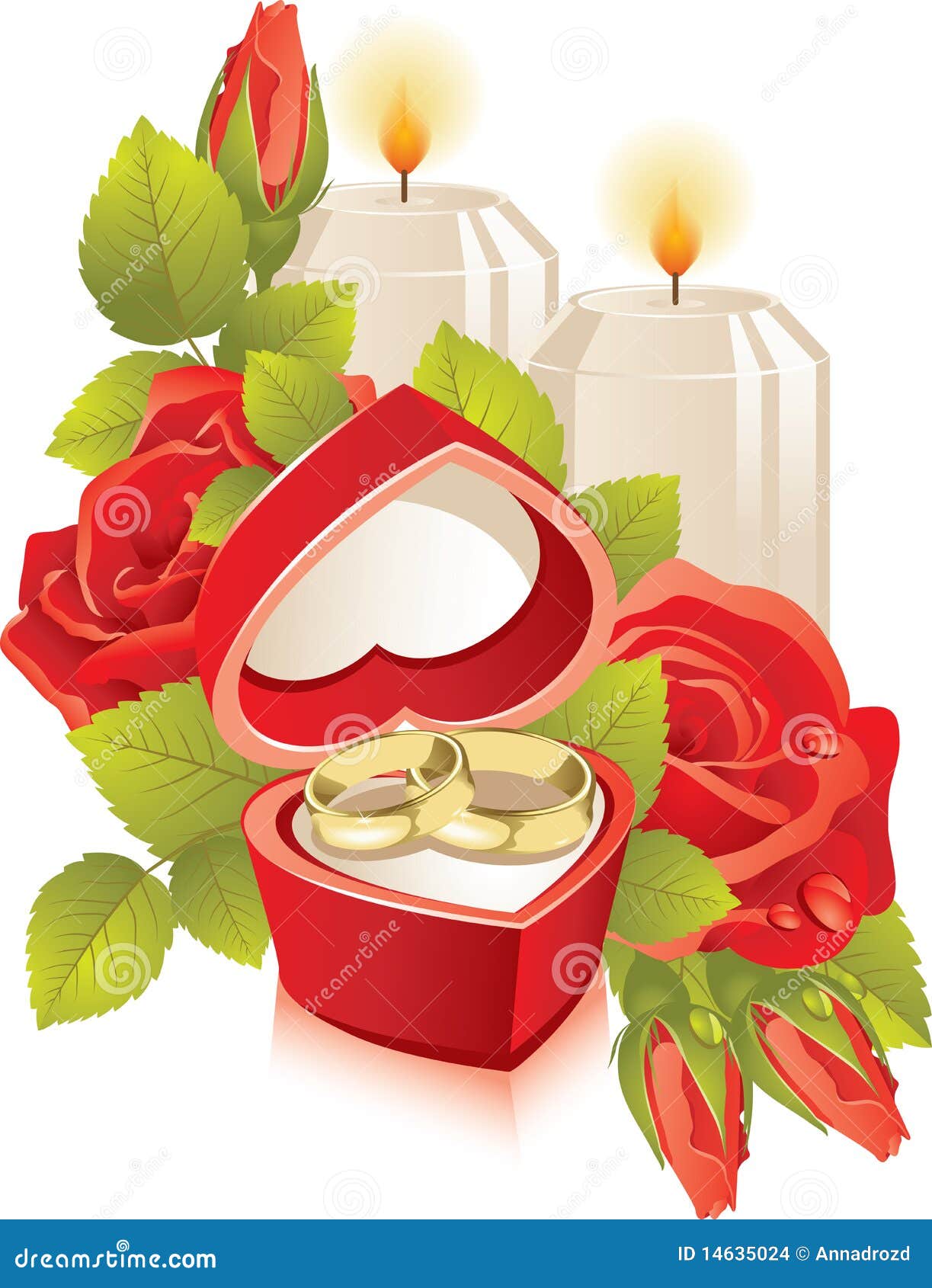 Jewelry Box with Wedding Rings Stock Vector Illustration of element