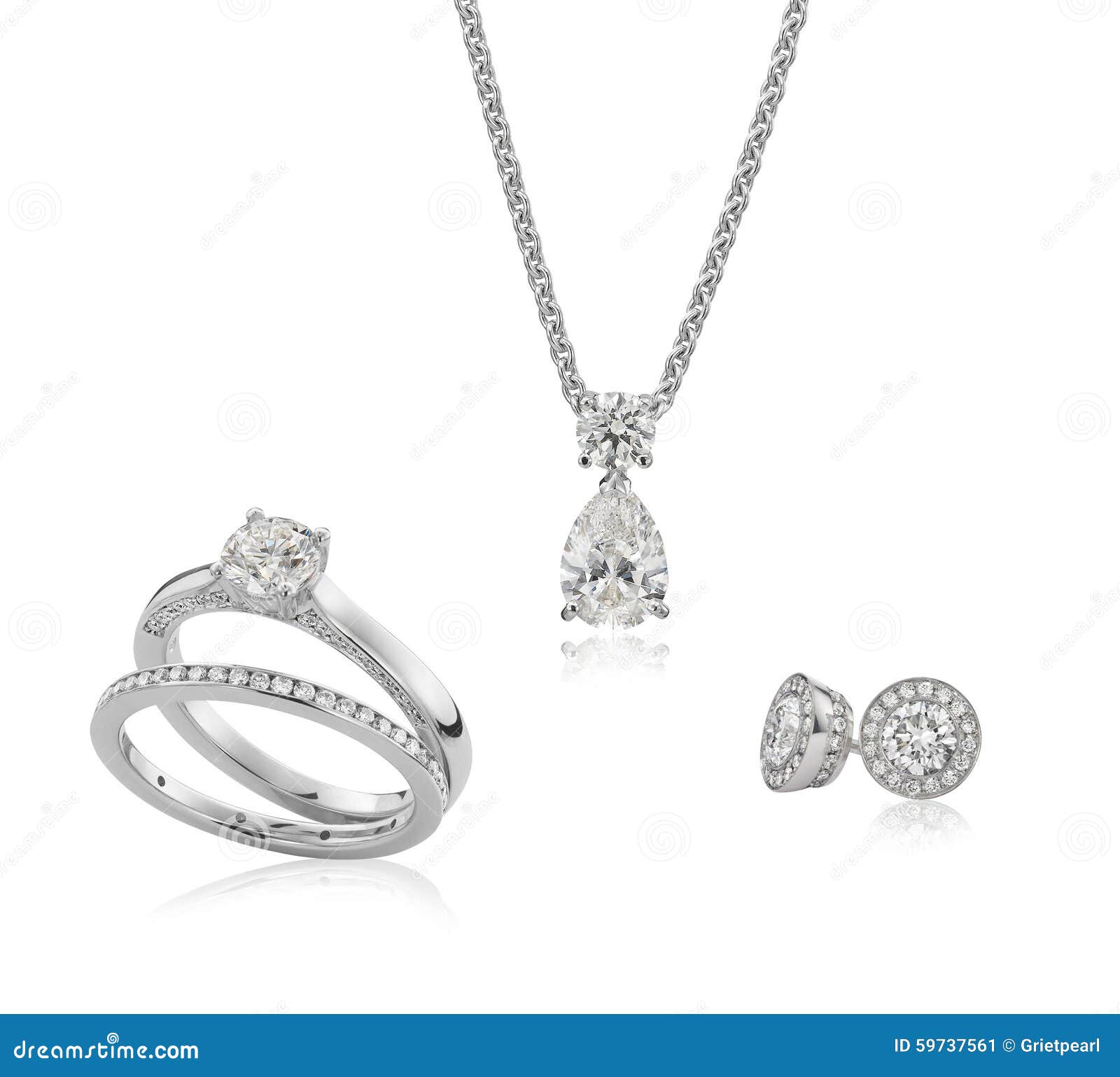 Jewelry Diamond and Gold Set Stock Image Image of elegance, chain