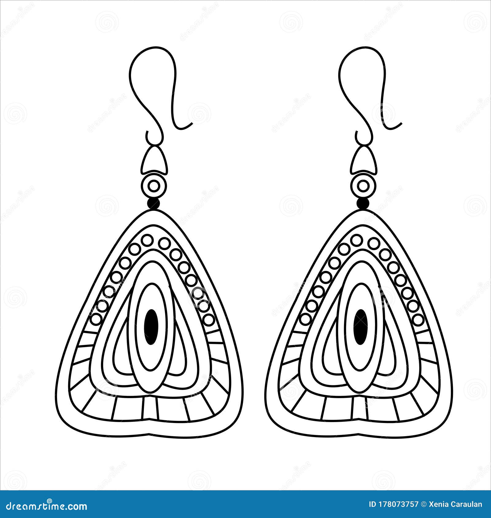Black And White Earrings Clipart