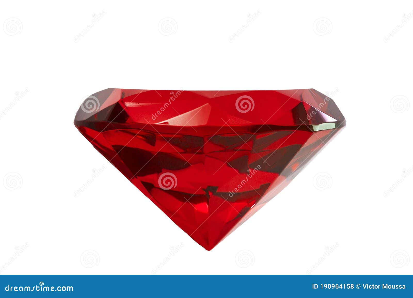 jewelry and gemstones concept with close up on a red ruby gemstone  on a white background with clipping path