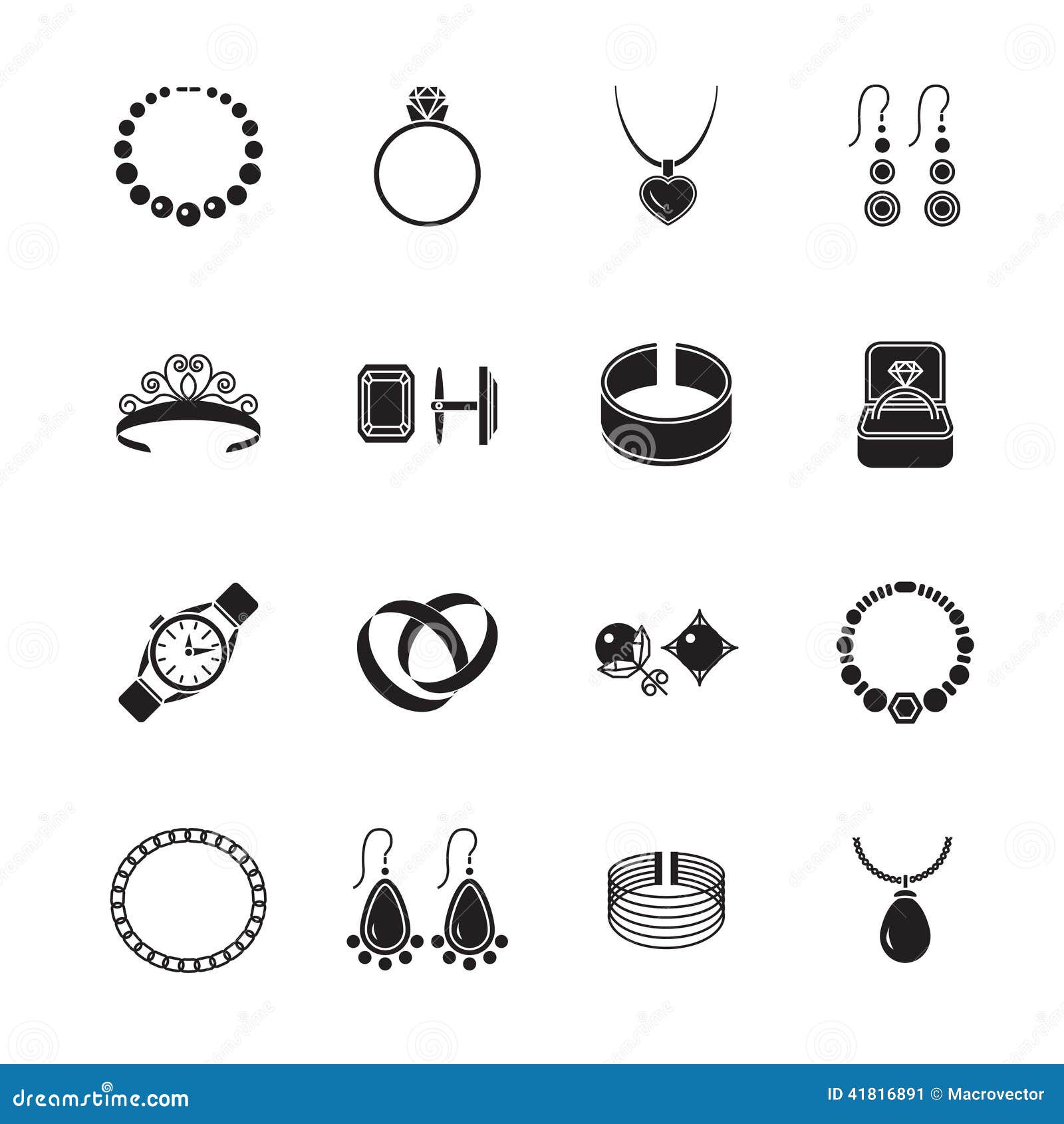 Jewelry icon black stock vector. Illustration of business - 41816891