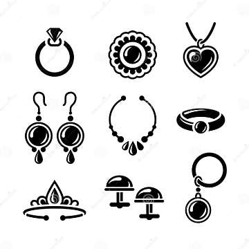 Jewelry icons stock vector. Illustration of fashion, pendant - 33417848