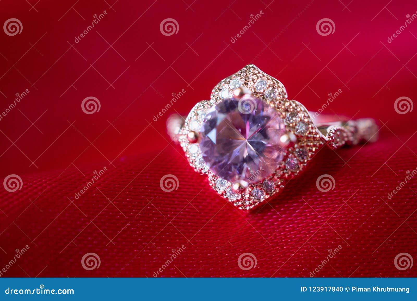 Jewelry Luxury Pink Gold Ring with Sapphire Gemstone Stock Photo ...