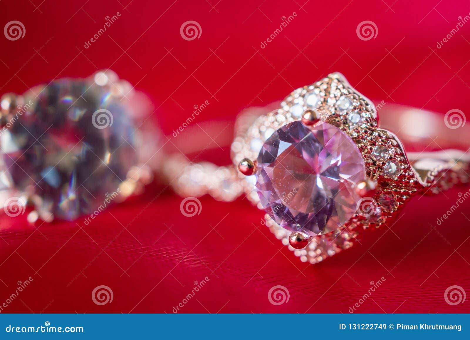 Jewelry Luxury Pink Gold Ring with Sapphire Gemstone Stock Image ...