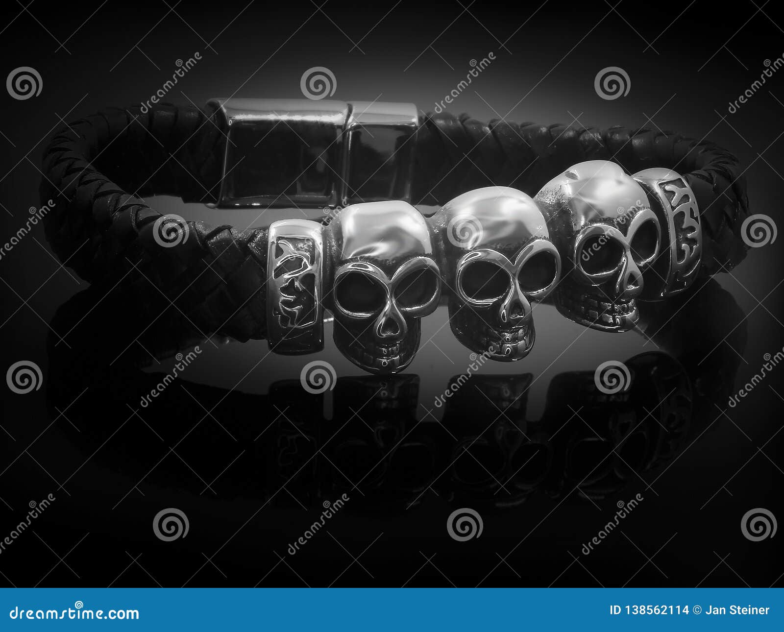 Jewelry for Men. Skull Stainless Steel Stock Photo - Image of elegance ...