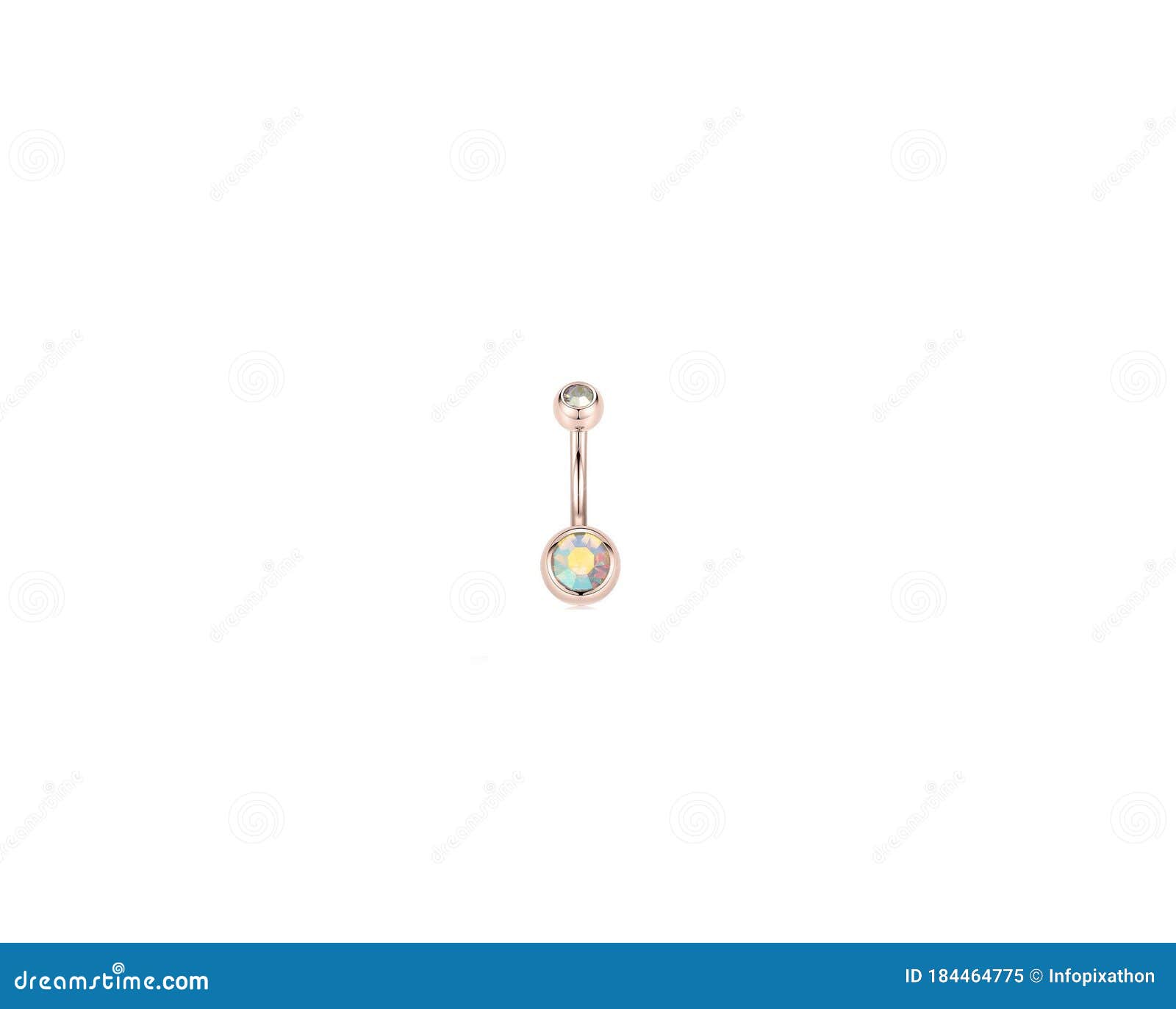 Jewelry for ear piercing and body piercing on white background