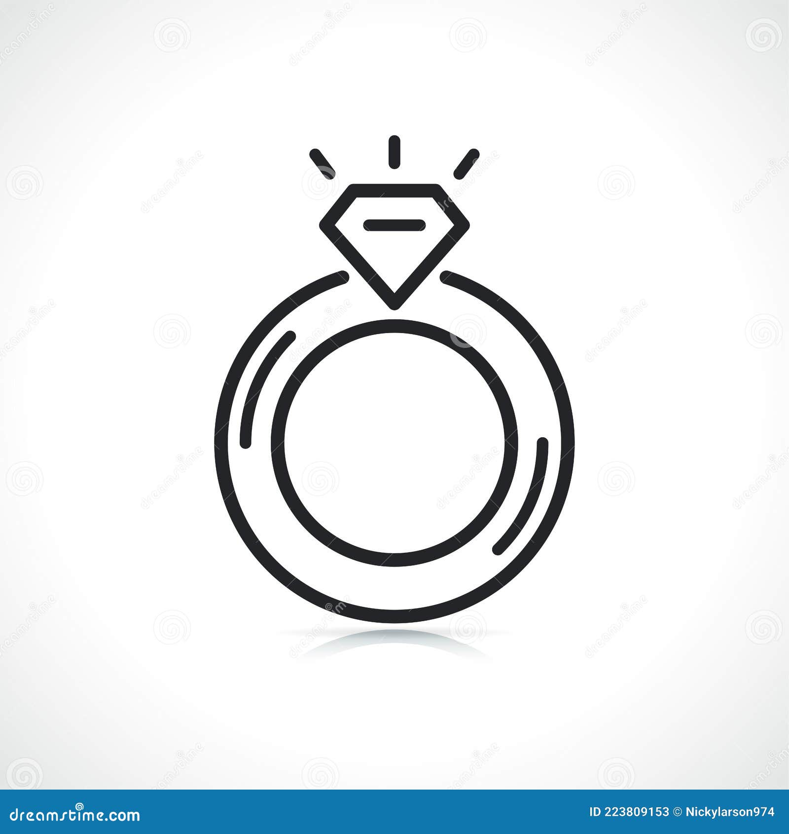 Jewelry Ring Thin Line Icon Stock Vector Illustration of woman, jewel