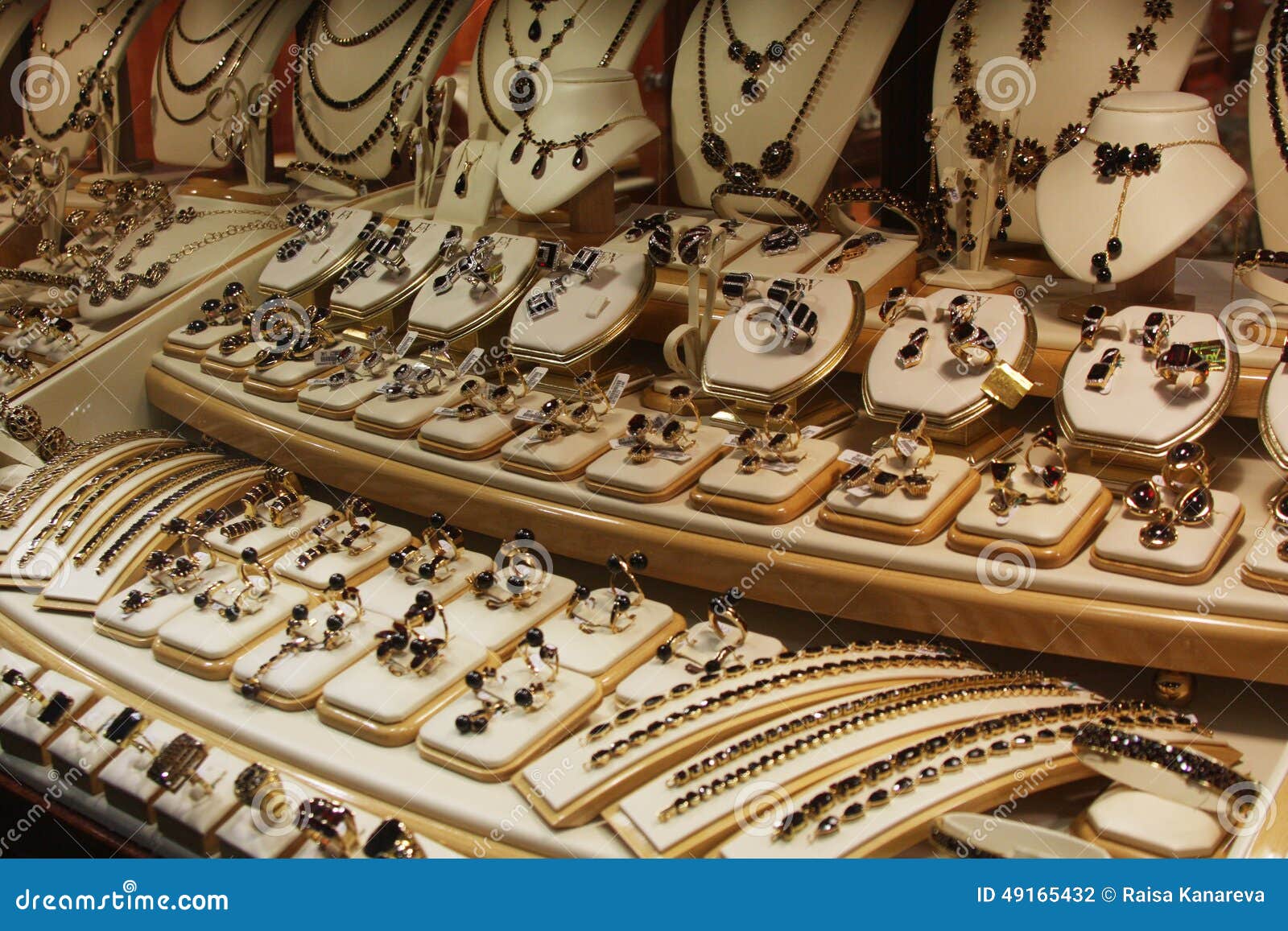 Jewelry in store window stock photo. Image of gift, neckless 49165432